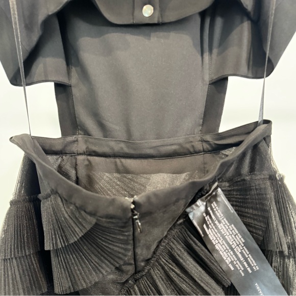 BCBGMaxAzria NWT Avalon Black Layered Tiered Tulle Gown Size 8 - Picture 6 of 9